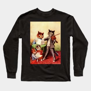 Musical Cat Family by Louis Wain Long Sleeve T-Shirt